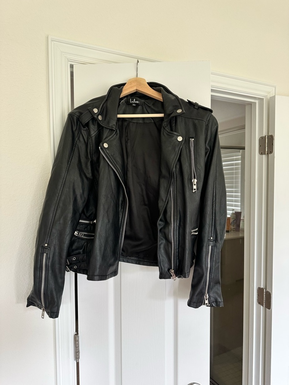 Lulu's Black Leather Moto Jacket